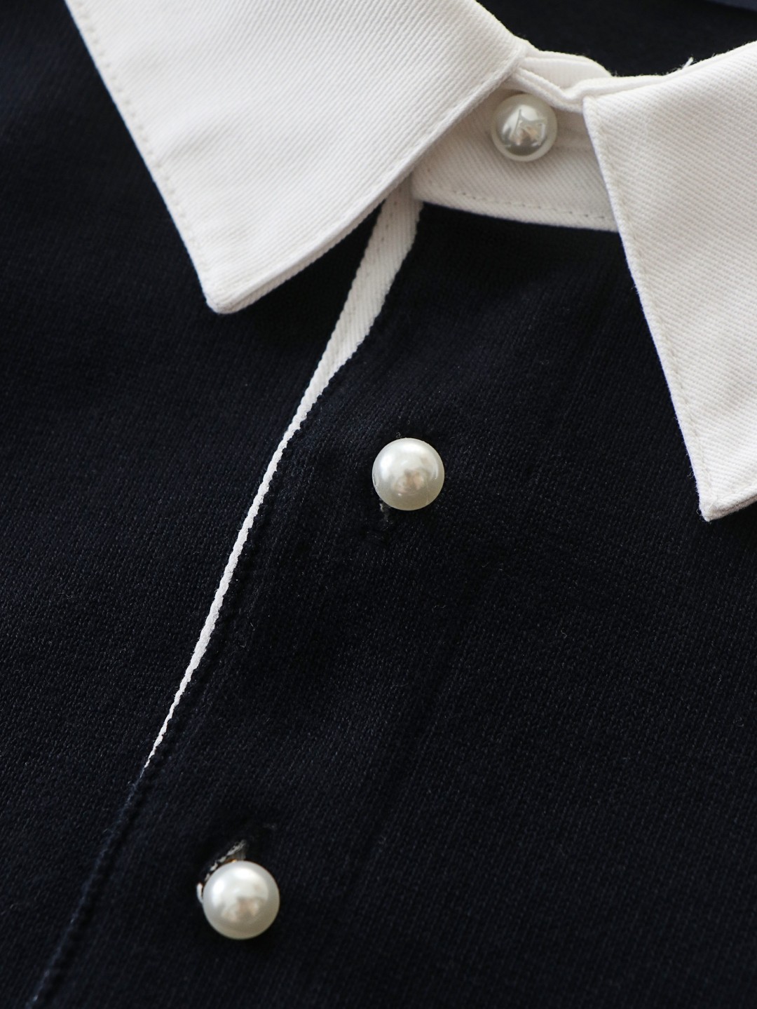 LOUIS VUITTON 路易威登 LV 珍珠扣马球衫polo 夏季 T恤 短袖 海军蓝 白色 A5 1AFQQJ