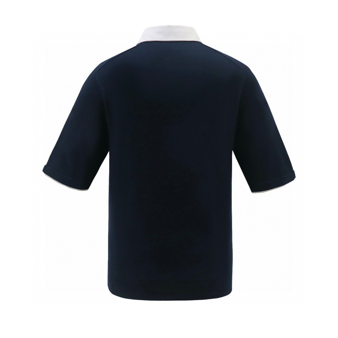LOUIS VUITTON 路易威登 LV 珍珠扣马球衫polo 夏季 T恤 短袖 海军蓝 白色 A5 1AFQQJ