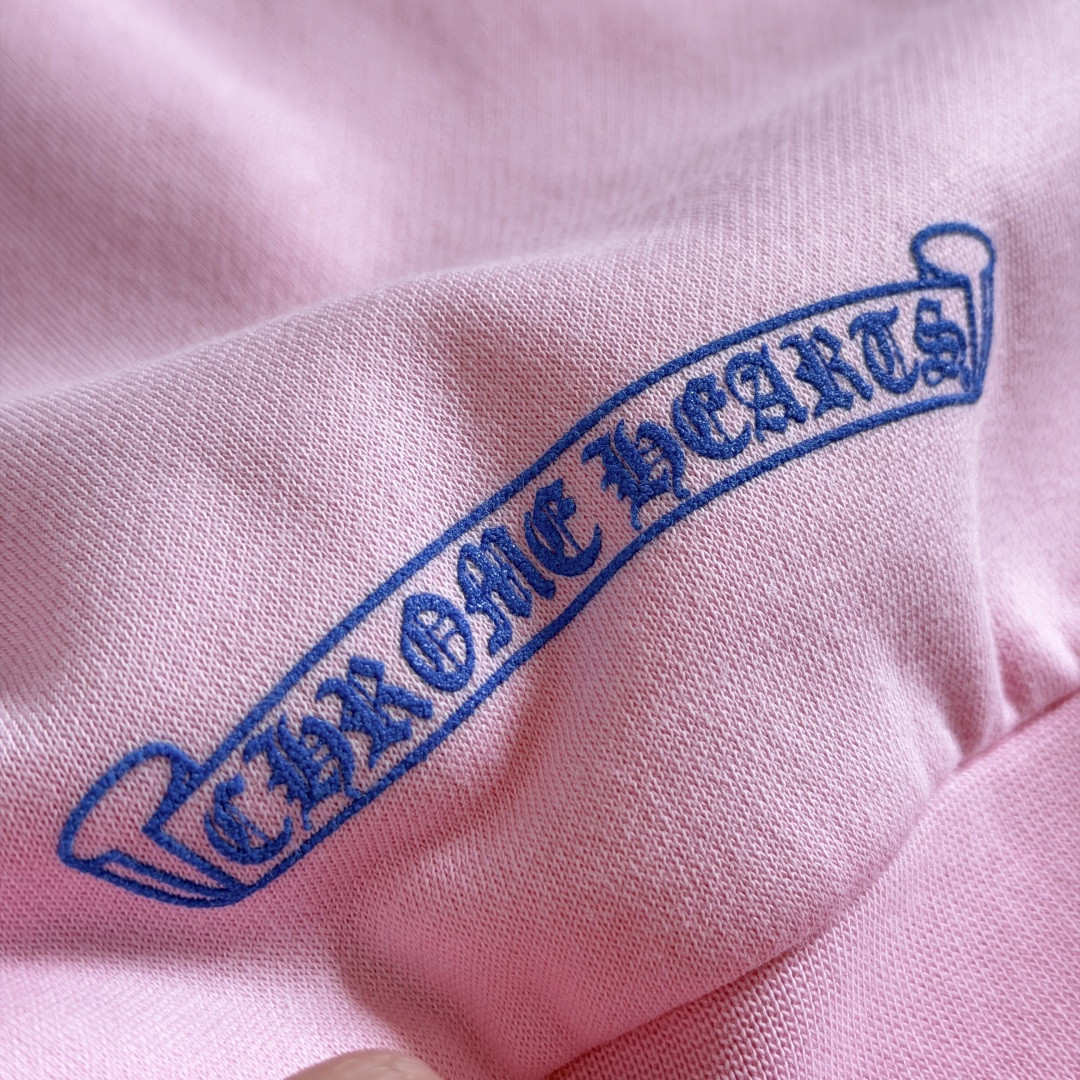 Chrome Hearts 克罗心 马蹄十字花臂 纽约周年限定连帽卫衣 帽衫 套头 外套 粉蓝色 A5 