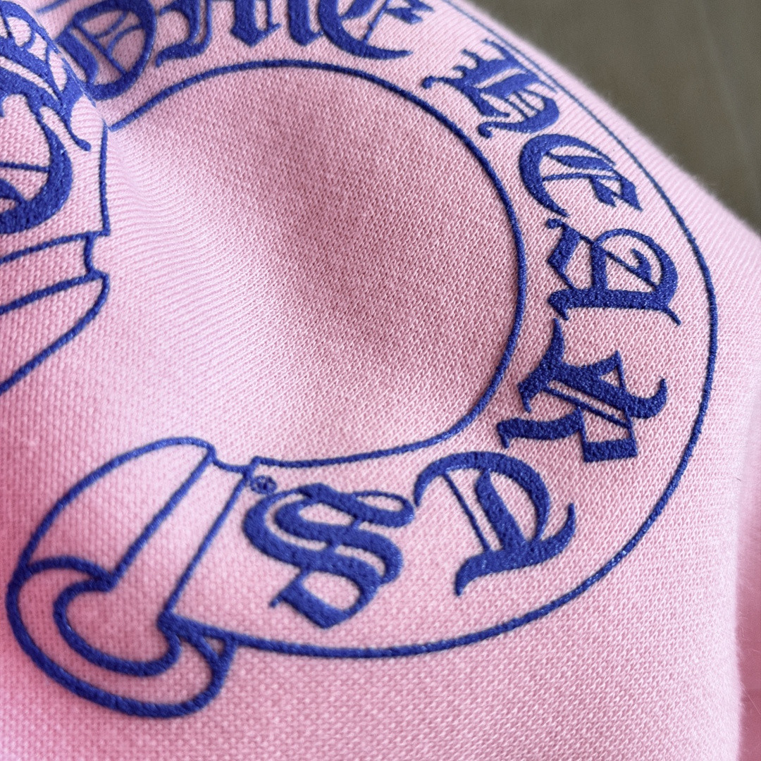 Chrome Hearts 克罗心 马蹄十字花臂 纽约周年限定连帽卫衣 帽衫 套头 外套 粉蓝色 A5 