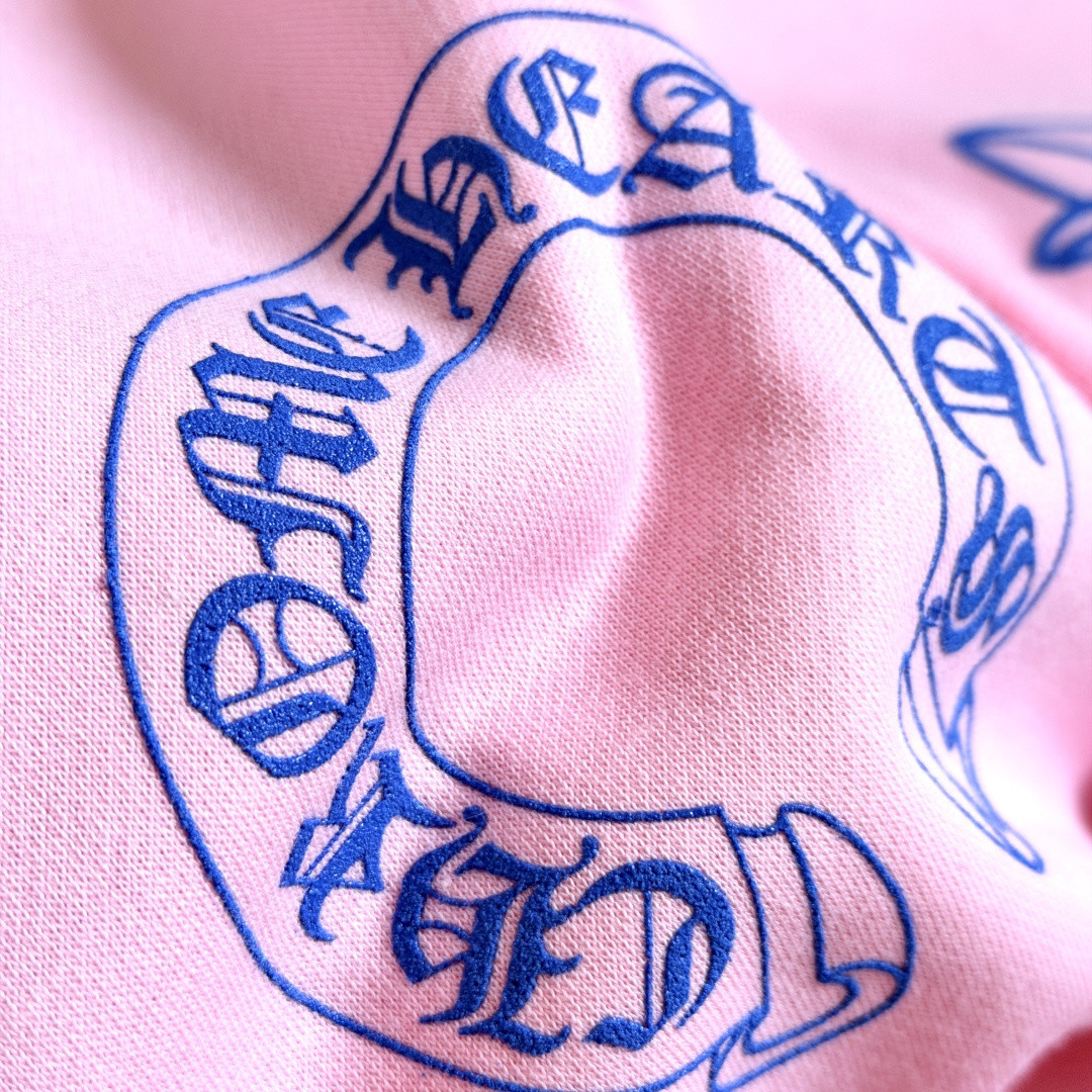 Chrome Hearts 克罗心 马蹄十字花臂 纽约周年限定连帽卫衣 帽衫 套头 外套 粉蓝色 A5 