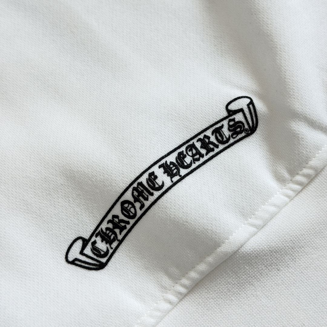 925纯银 Chrome Hearts 克罗心 经典马蹄花臂内里抓绒拉链卫衣 外套 长袖 白色 A5