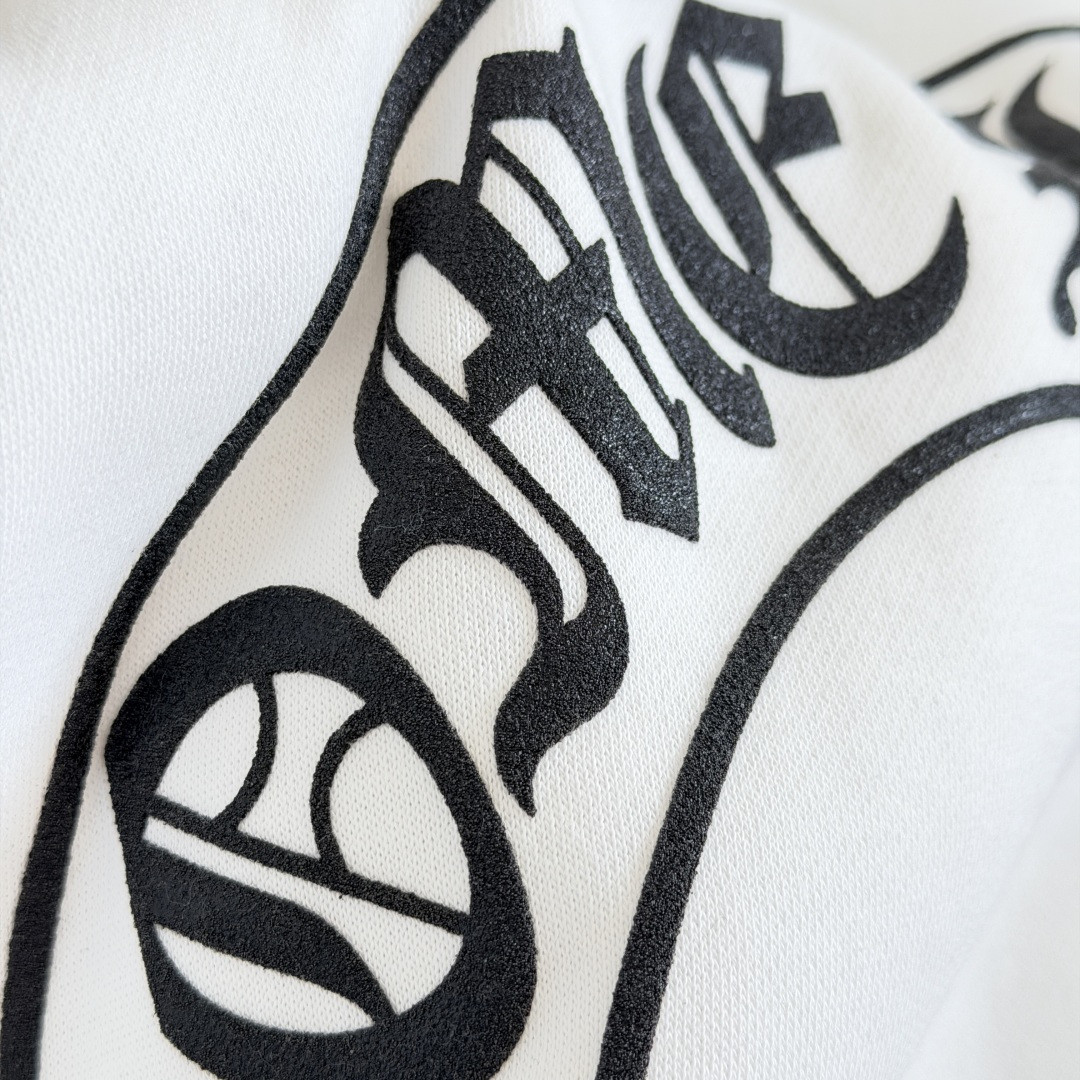 925纯银 Chrome Hearts 克罗心 经典马蹄花臂内里抓绒拉链卫衣 外套 长袖 白色 A5