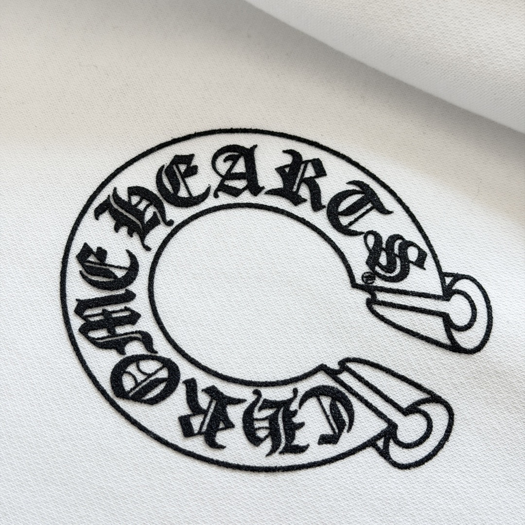 925纯银 Chrome Hearts 克罗心 经典马蹄花臂内里抓绒拉链卫衣 外套 长袖 白色 A5