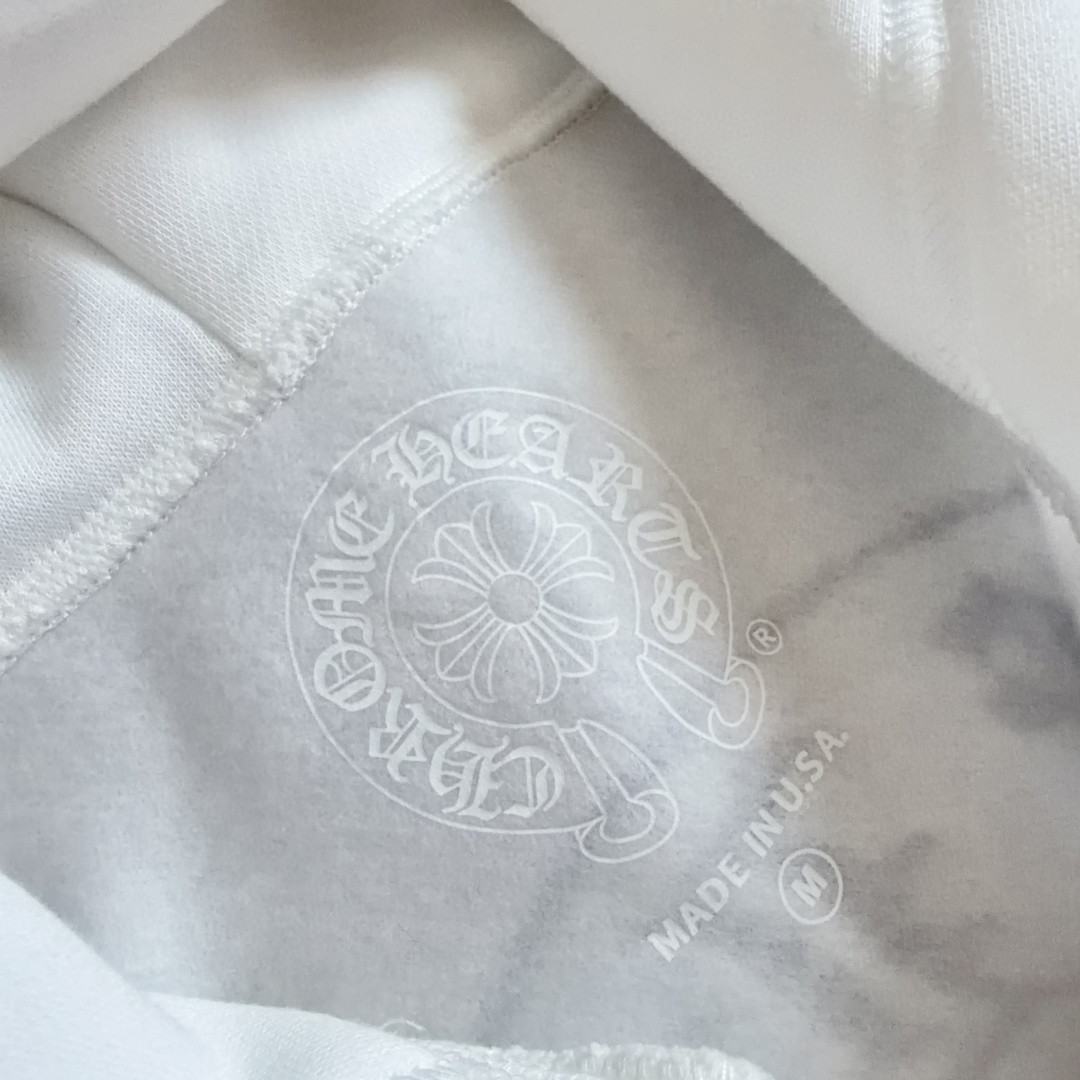 925纯银 Chrome Hearts 克罗心 经典马蹄花臂内里抓绒拉链卫衣 外套 长袖 白色 A5