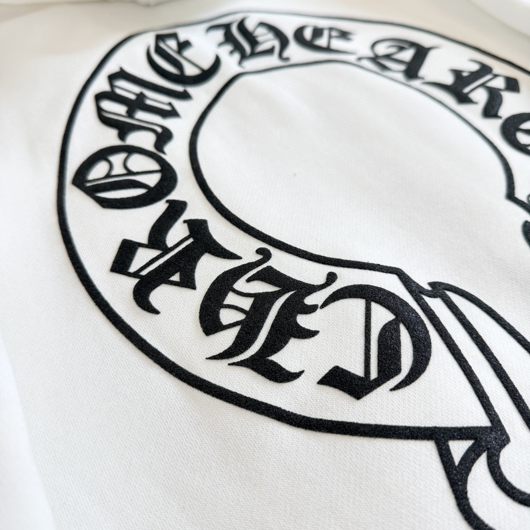 925纯银 Chrome Hearts 克罗心 经典马蹄花臂内里抓绒拉链卫衣 外套 长袖 白色 A5