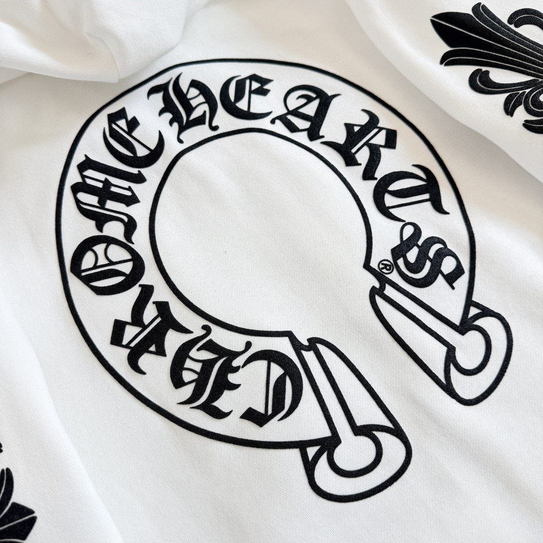 925纯银 Chrome Hearts 克罗心 经典马蹄花臂内里抓绒拉链卫衣 外套 长袖 白色 A5