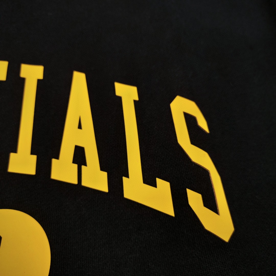 Fear of God Essentials 2026 硅胶字母印花 抓绒 套头连帽卫衣 外套 黑色 灰色