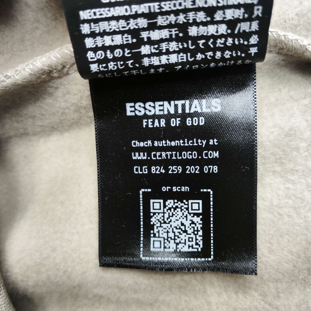 Fear of God Essentials 2026 硅胶字母印花 抓绒 套头连帽卫衣 外套 黑色 灰色