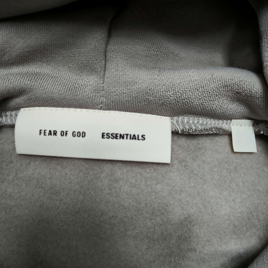 Fear of God Essentials 2026 硅胶字母印花 抓绒 套头连帽卫衣 外套 黑色 灰色