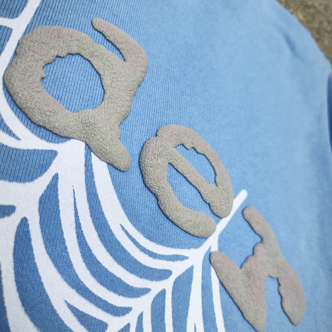 Sp5der 灰色Sp5der字母 蜘蛛网套头连帽卫衣 外套 蓝色 B0 