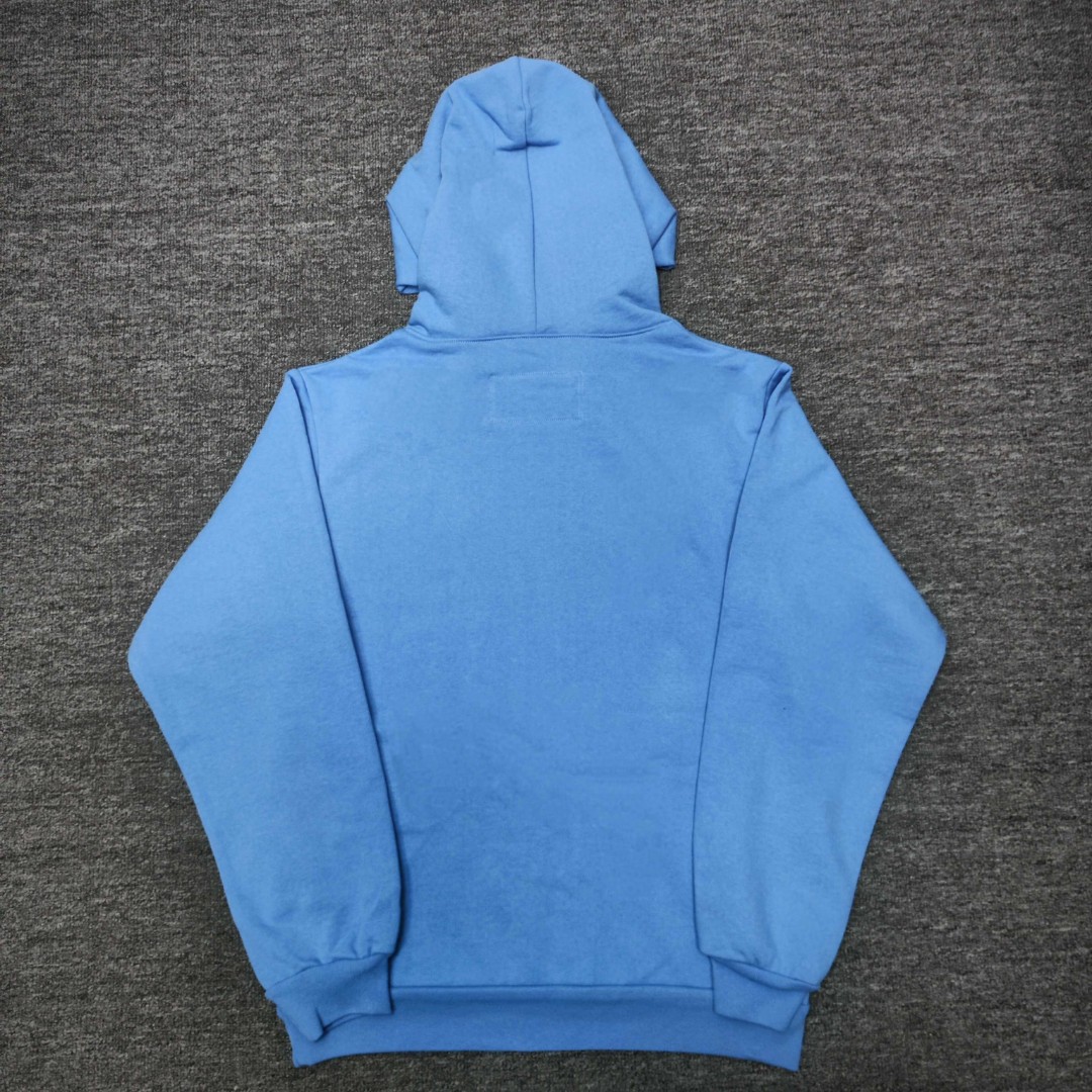 Sp5der 灰色Sp5der字母 蜘蛛网套头连帽卫衣 外套 蓝色 B0 