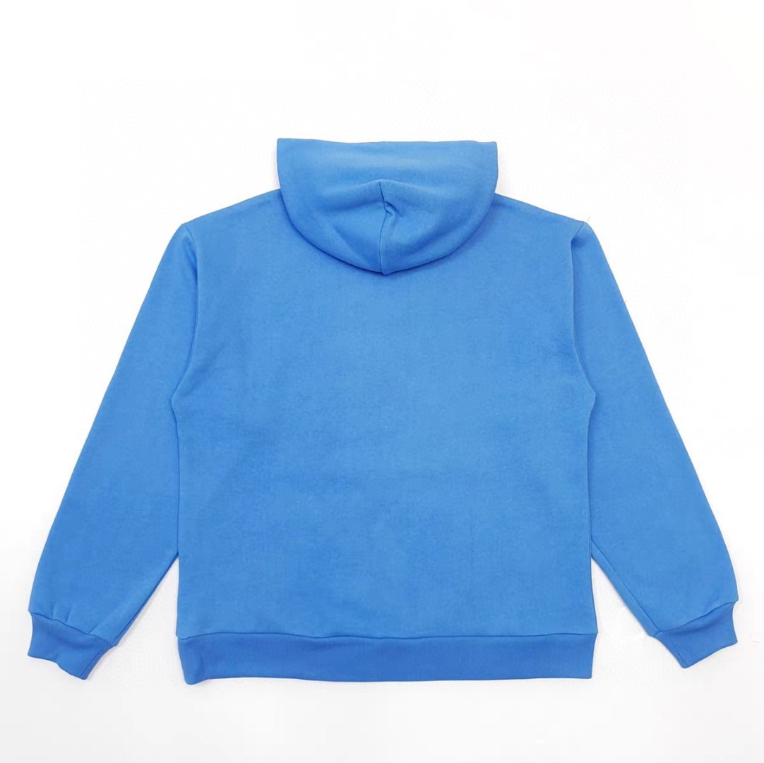 Sp5der 灰色Sp5der字母 蜘蛛网套头连帽卫衣 外套 蓝色 B0 