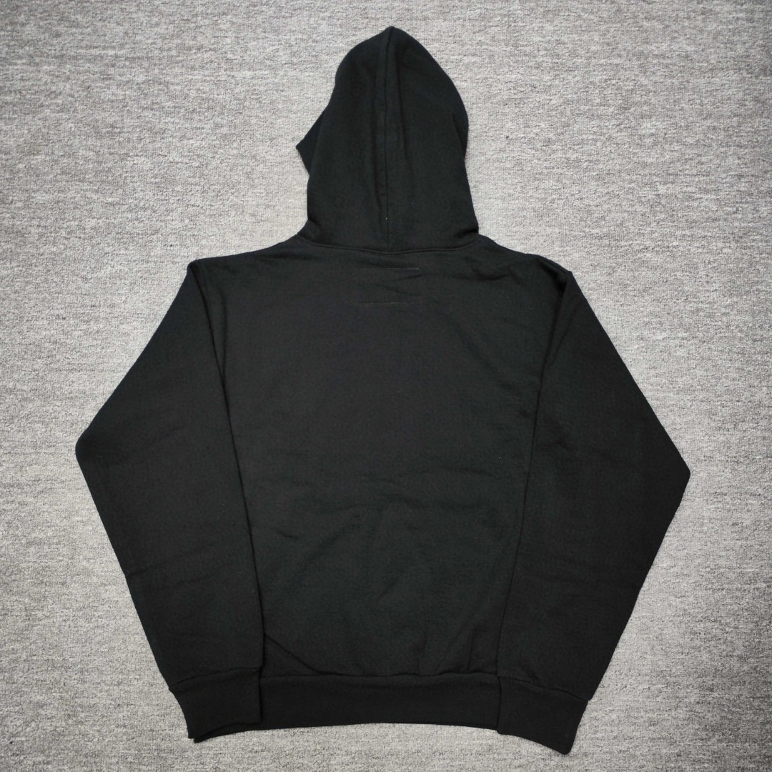 Sp5der 银色Sp5der字母 蜘蛛网套头连帽卫衣 外套 黑色 B0 