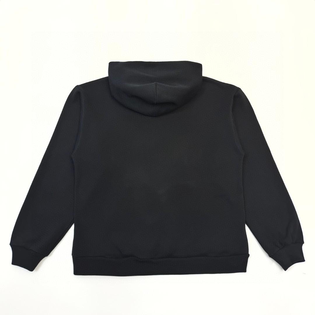 Sp5der 银色Sp5der字母 蜘蛛网套头连帽卫衣 外套 黑色 B0 