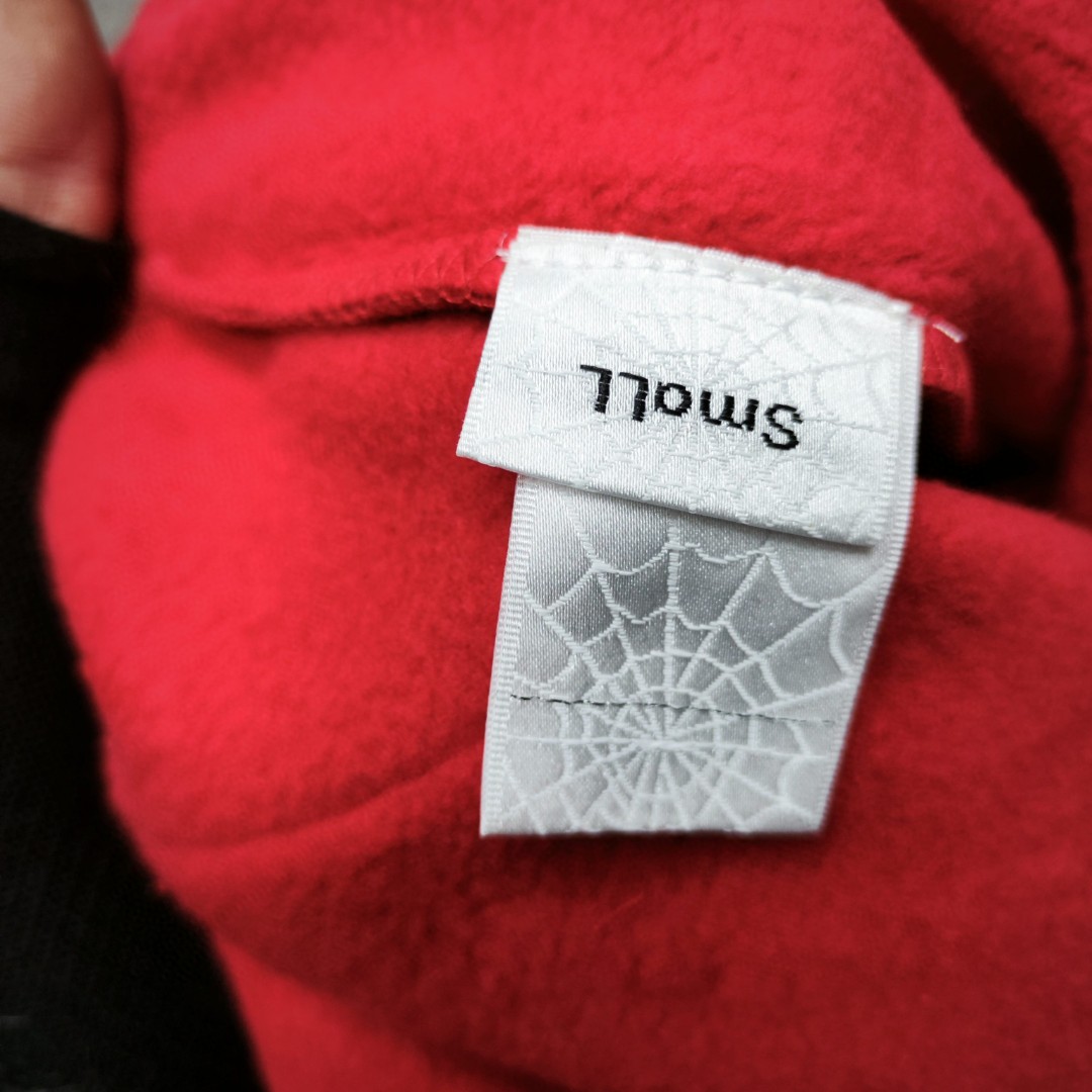 Sp5der 黑色Sp5der字母 星星印花套头连帽卫衣 外套 红色 B0 