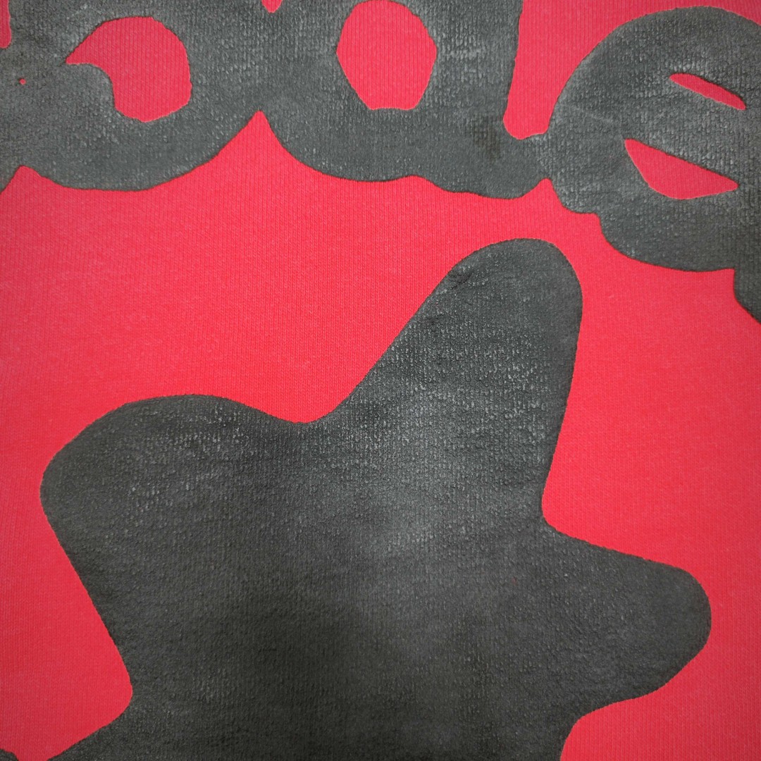 Sp5der 黑色Sp5der字母 星星印花套头连帽卫衣 外套 红色 B0 