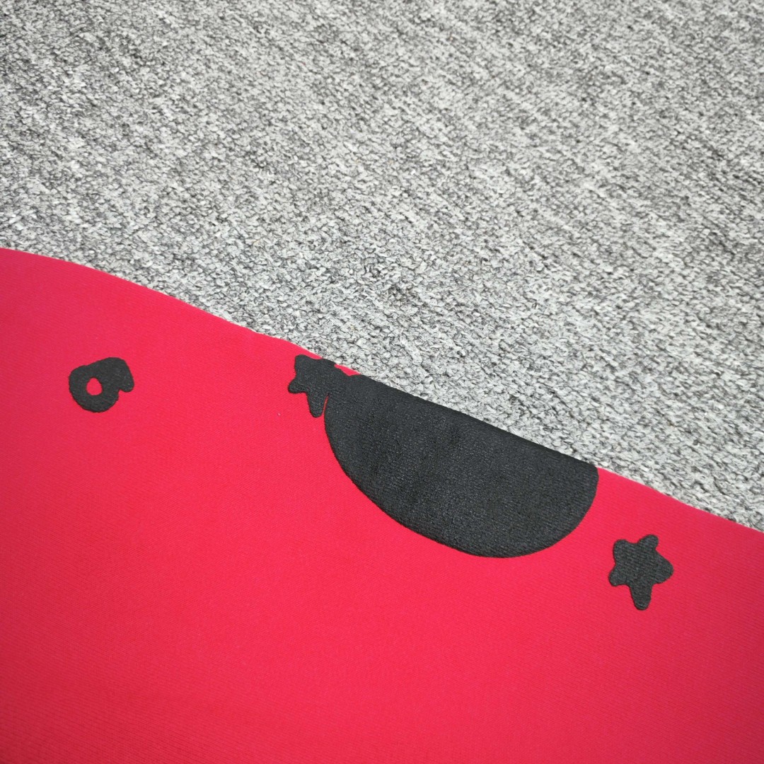 Sp5der 黑色Sp5der字母 星星印花套头连帽卫衣 外套 红色 B0 