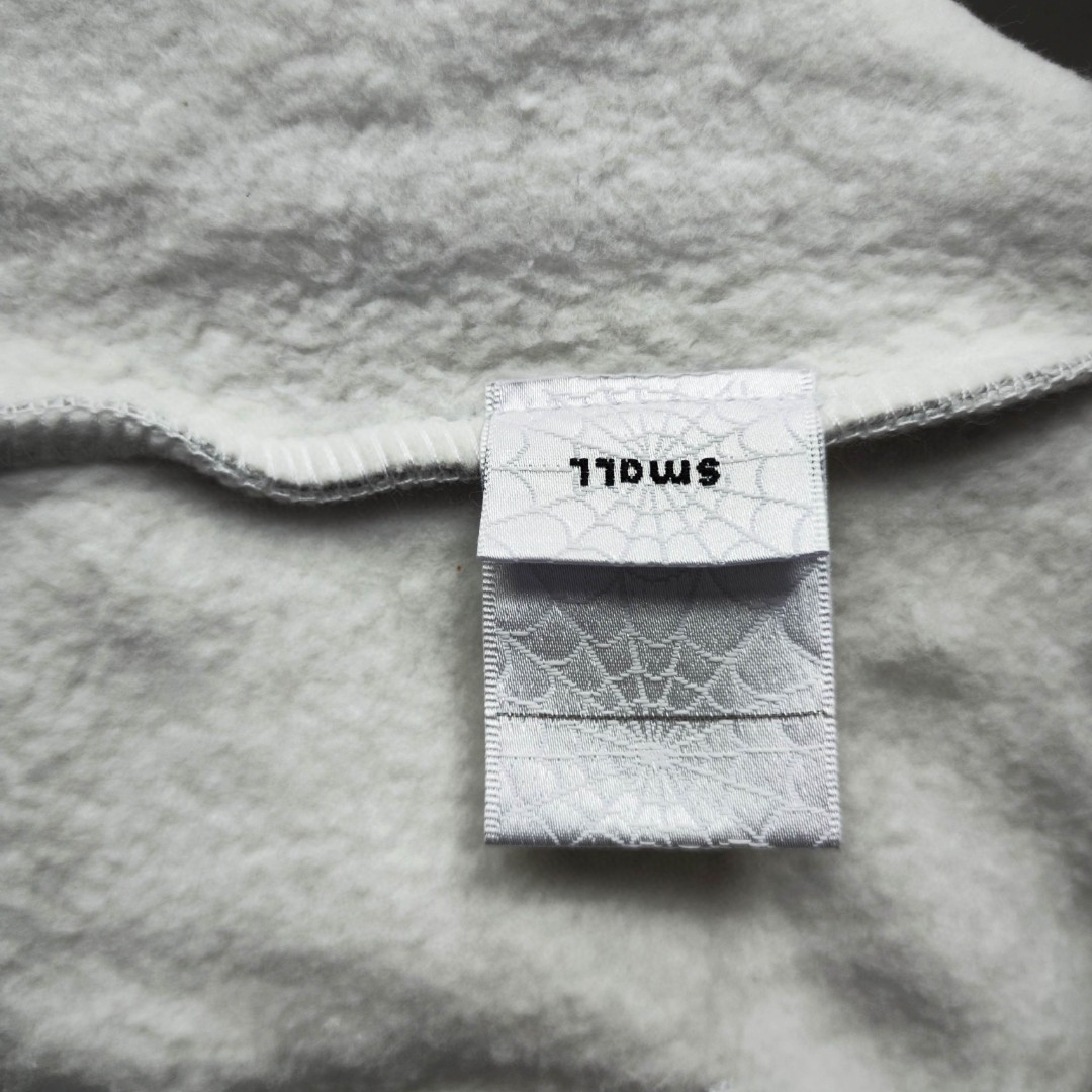 Sp5der 白色Sp5der字母 星星蜘蛛网套头连帽卫衣 外套 浅灰色 B0 