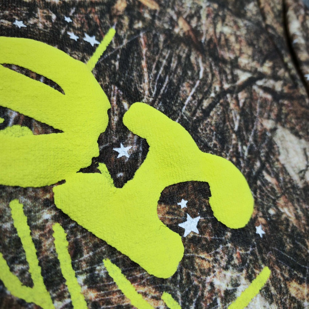 Sp5der 黄色Sp5der字母 星星蜘蛛网套头连帽卫衣 外套 树纹色 B0 