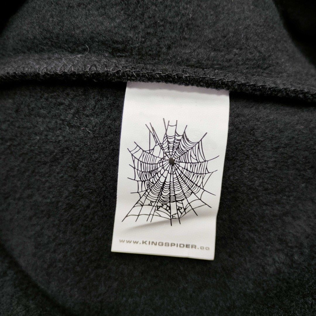 Sp5der 粉色555数字 星星蜘蛛网套头连帽卫衣 外套 黑色 B0 