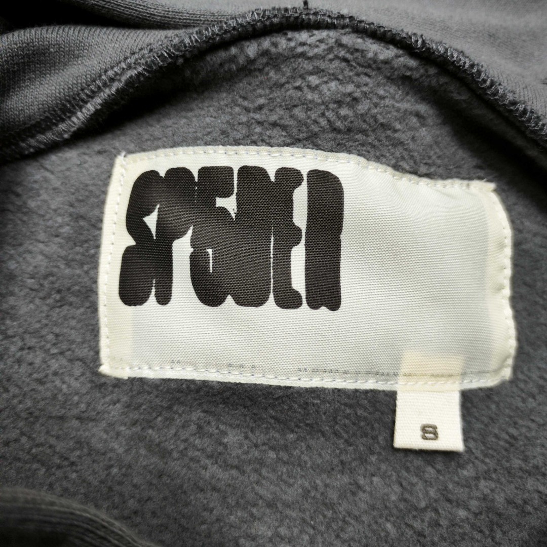 Sp5der 绿色Sp5der字母 星星蜘蛛网套头连帽卫衣 外套 灰色 B0 