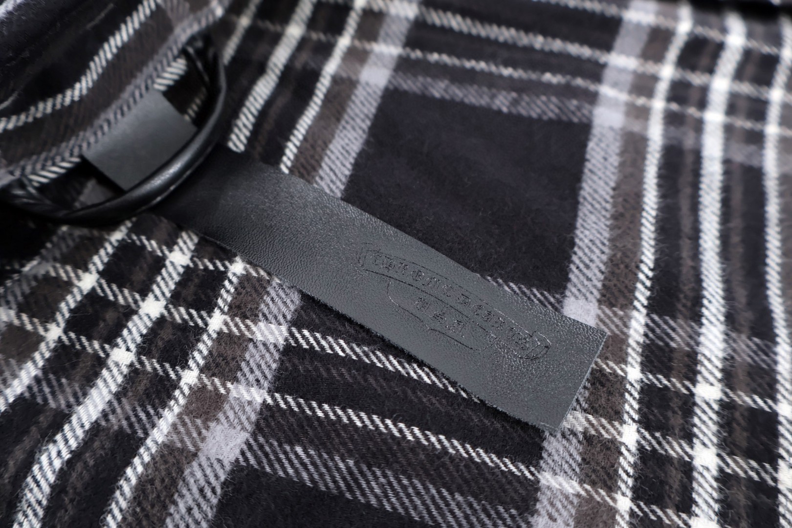 Chrome Hearts 克罗心 法兰绒格纹翻领衬衫 外套 长袖 黑色 B0