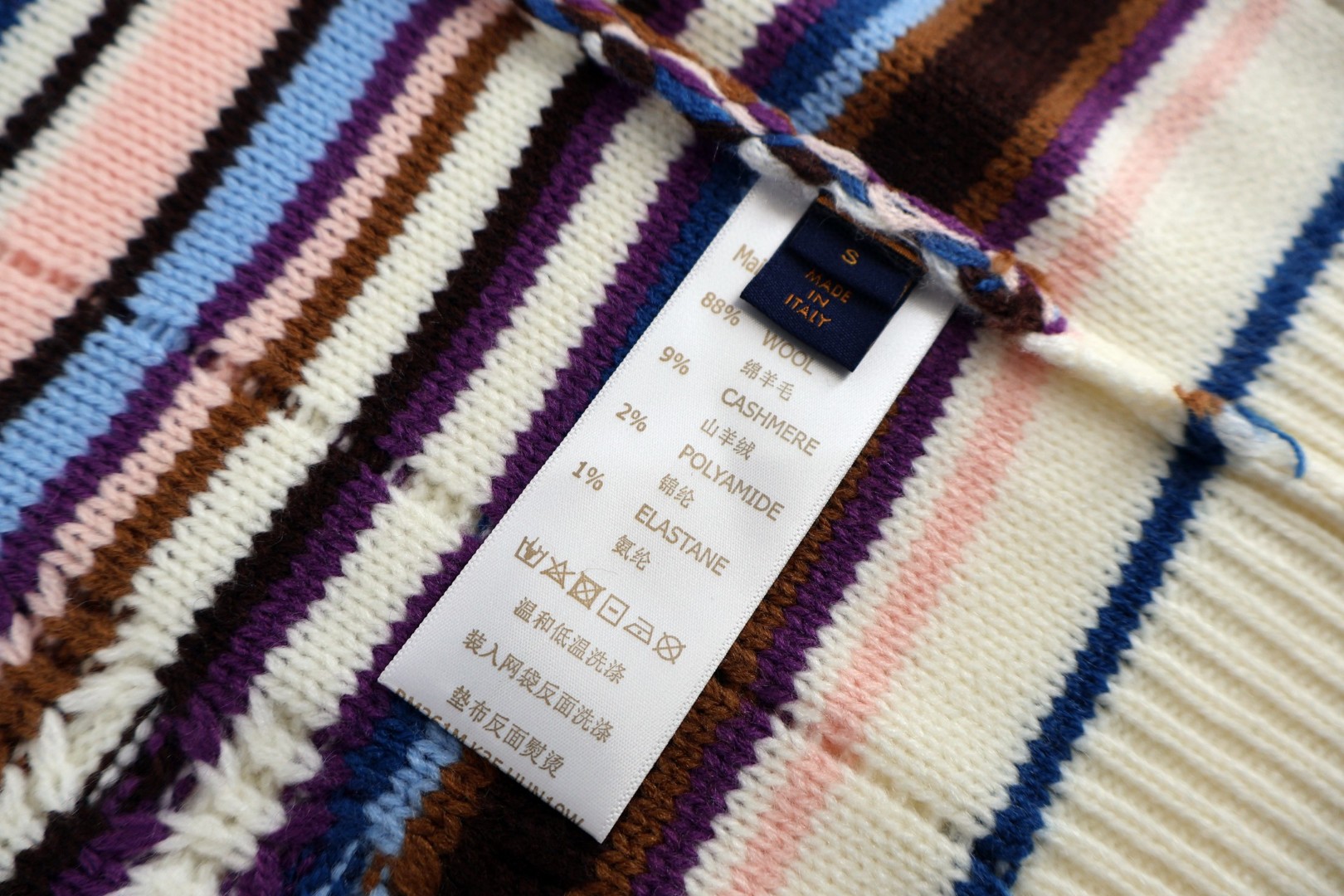 LOUIS VUITTON 路易威登 拼色绞花拉链针织毛衣 开衫 外套 B5 1AJUU5