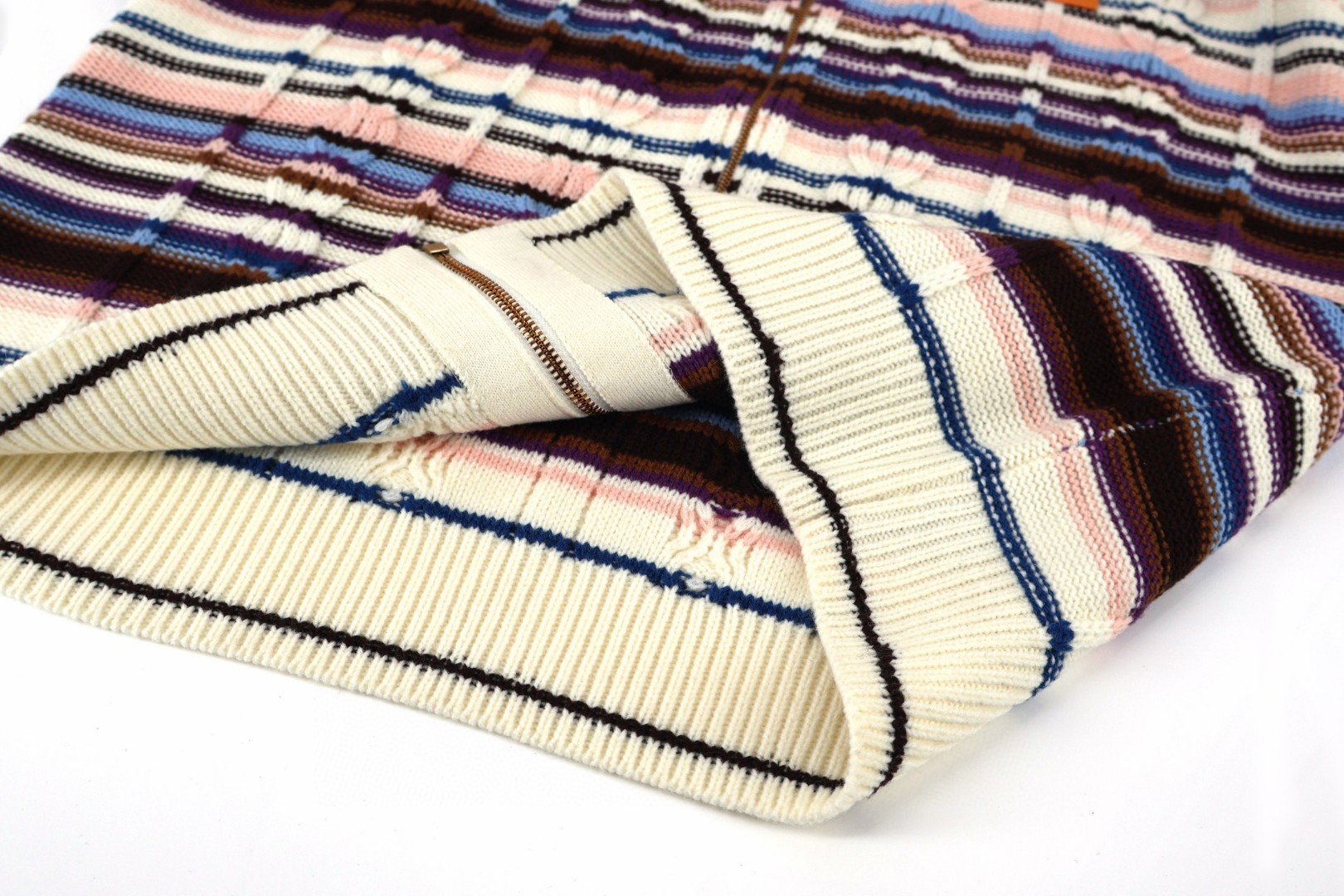 LOUIS VUITTON 路易威登 拼色绞花拉链针织毛衣 开衫 外套 B5 1AJUU5