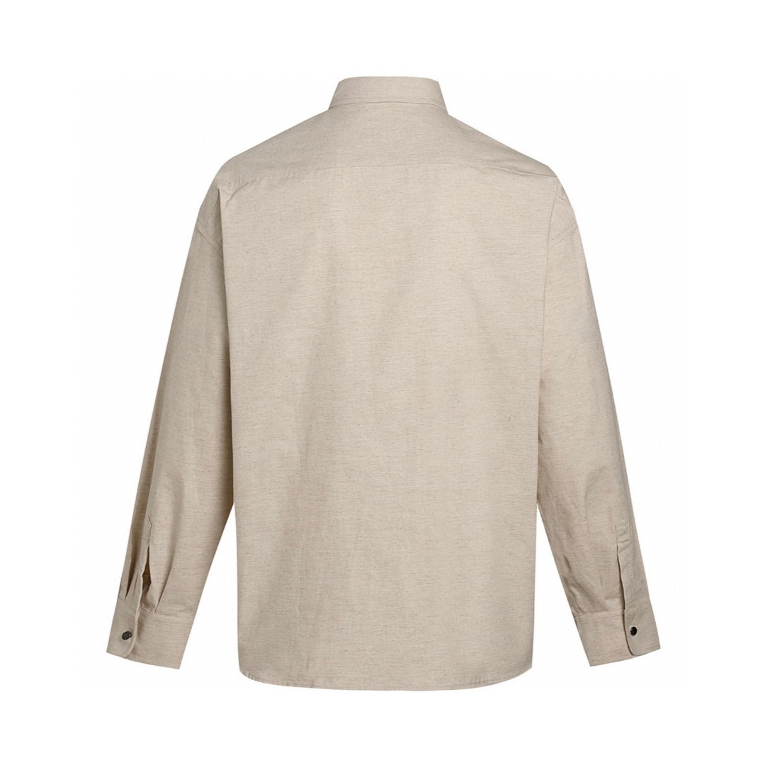 PRADA 普拉达 亚麻徽标衬衫 长袖 米色 A5 GEC105-14J2-F0ABR-S-OOO