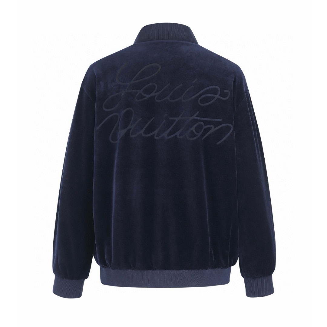 LOUIS VUITTON 路易威登 丝绒拉链运动外套 夹克 藏蓝色 B5 1AJCCD