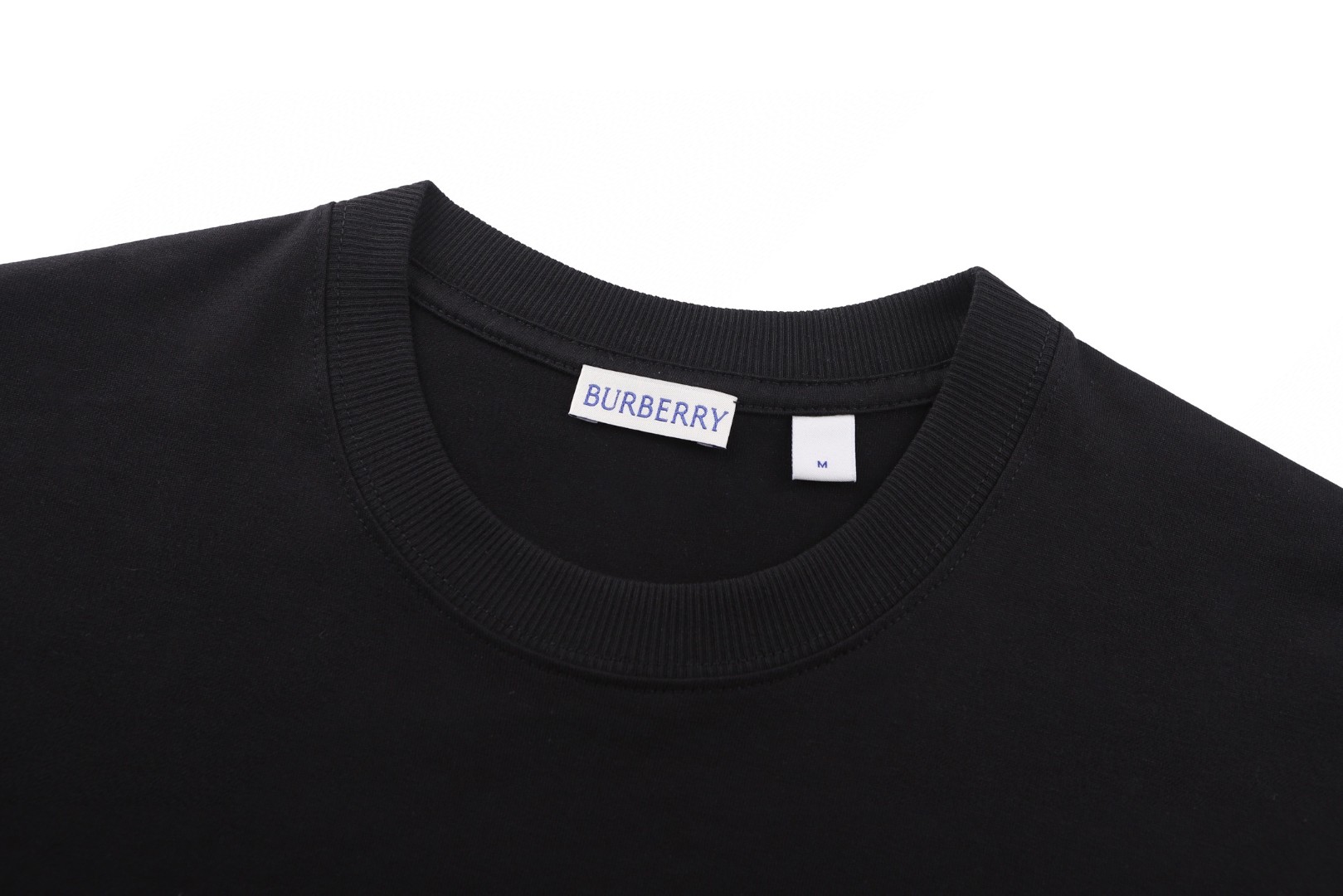 Burberry 巴宝莉 格纹拼色圆领短袖 T恤 夏季 白色 黑色 A0