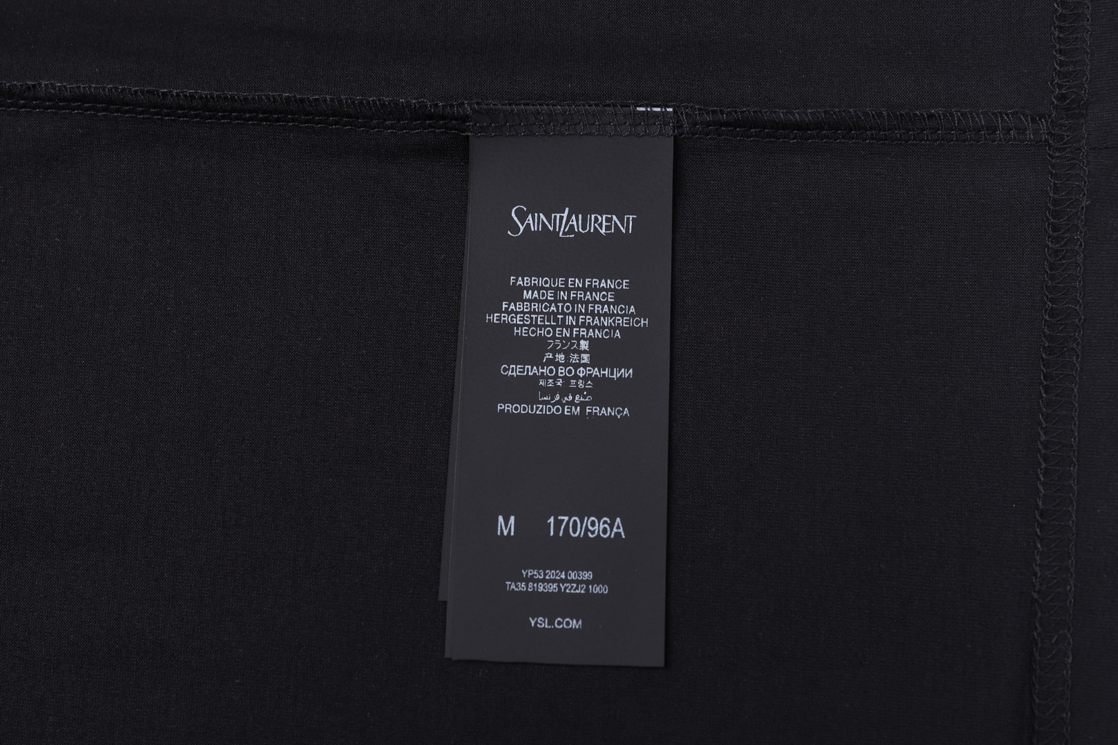 SAINT LAURENT YSL 经典纯色刺绣徽标圆领短袖 T恤 夏款 白色 灰色 黑色