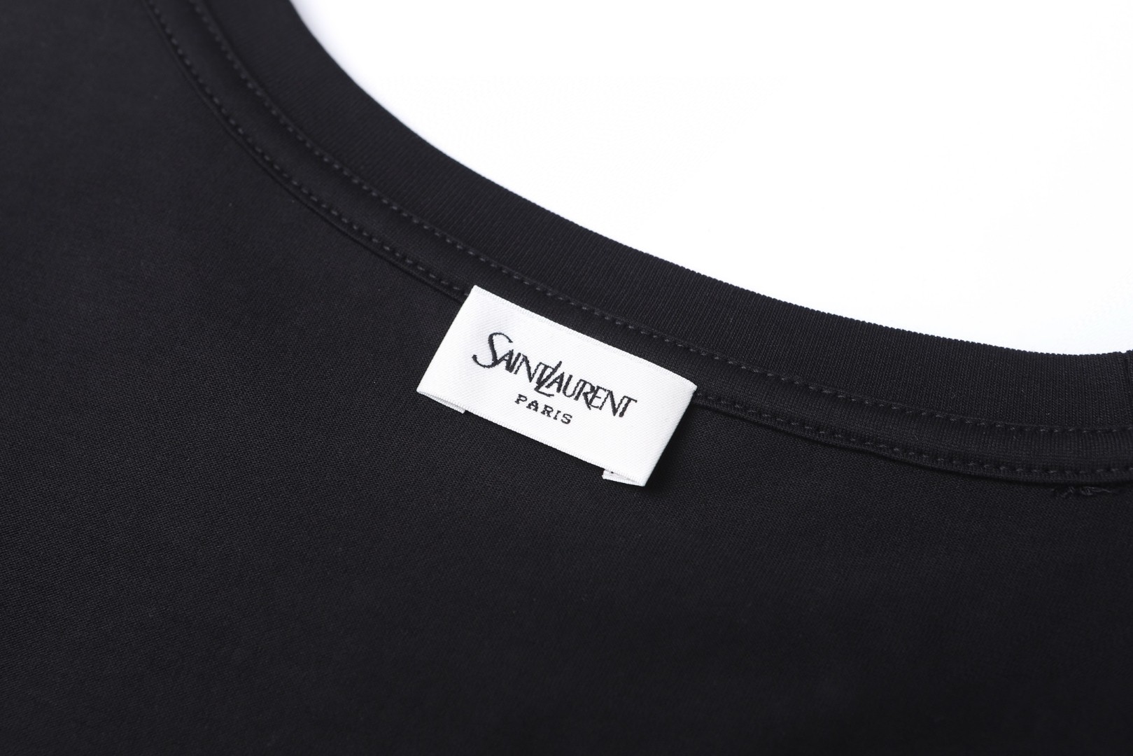 SAINT LAURENT YSL 经典纯色刺绣徽标圆领短袖 T恤 夏款 白色 灰色 黑色