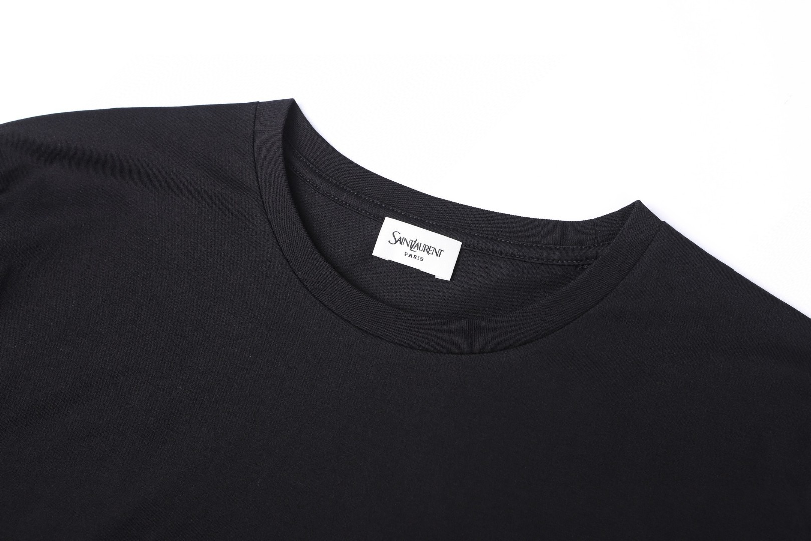 SAINT LAURENT YSL 经典纯色刺绣徽标圆领短袖 T恤 夏款 白色 灰色 黑色