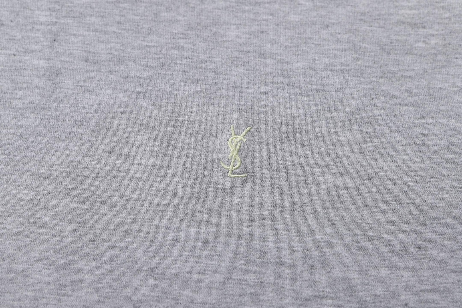 SAINT LAURENT YSL 经典纯色刺绣徽标圆领短袖 T恤 夏款 白色 灰色 黑色