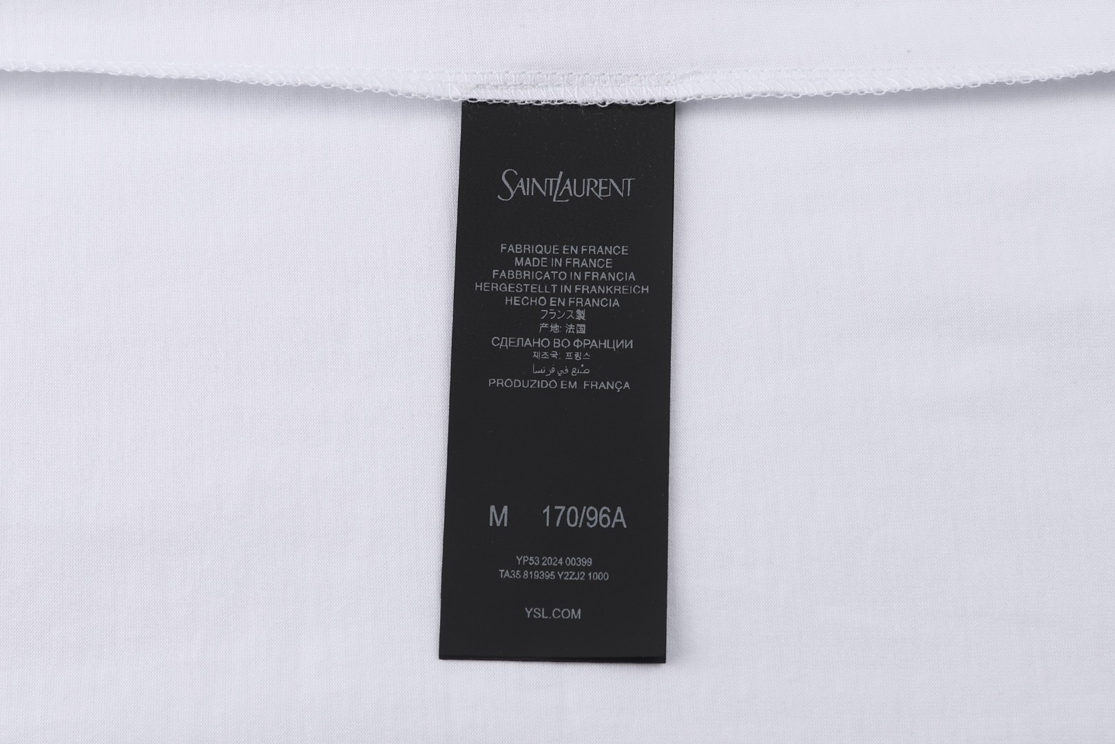 SAINT LAURENT YSL 经典纯色刺绣徽标圆领短袖 T恤 夏款 白色 灰色 黑色