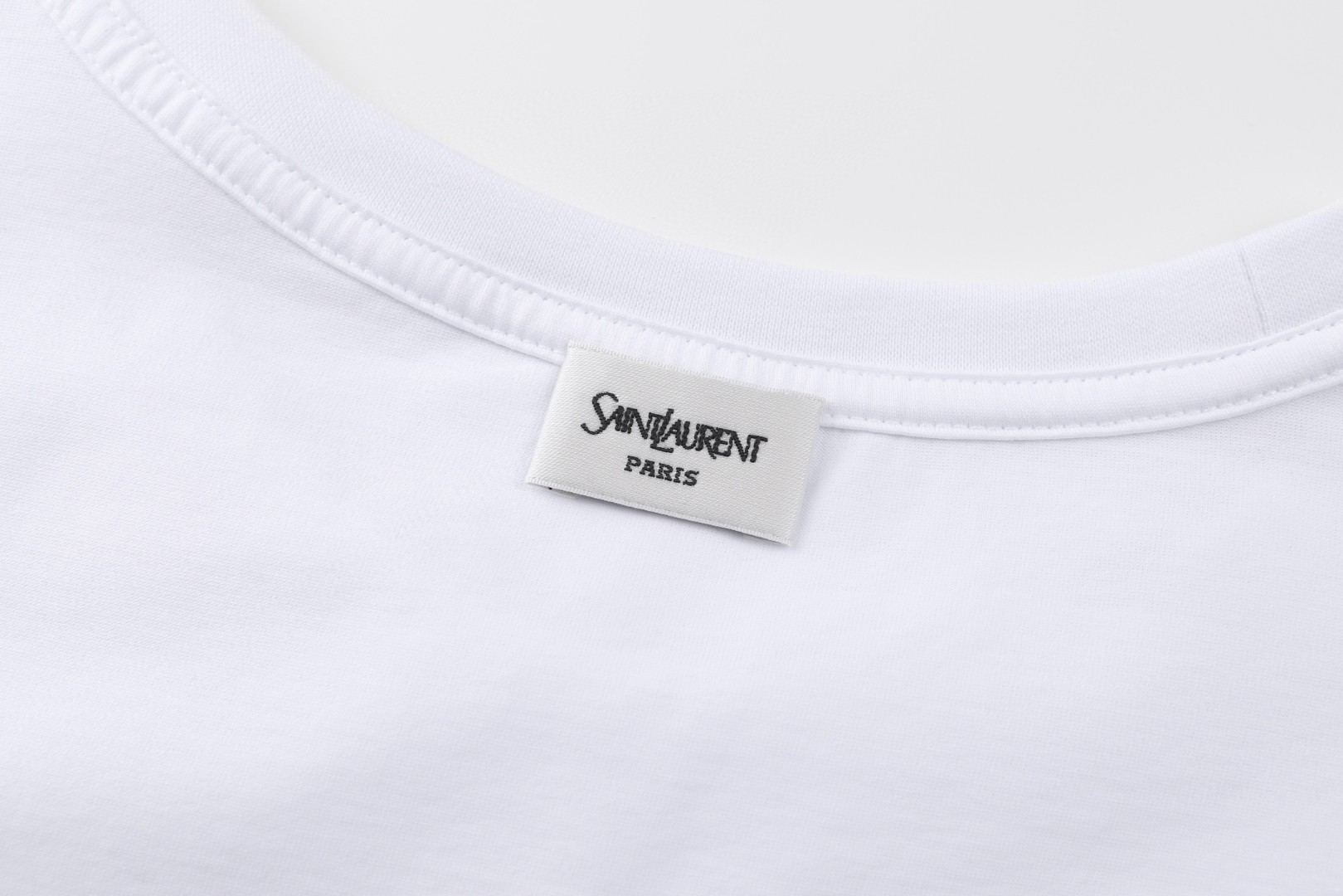SAINT LAURENT YSL 经典纯色刺绣徽标圆领短袖 T恤 夏款 白色 灰色 黑色