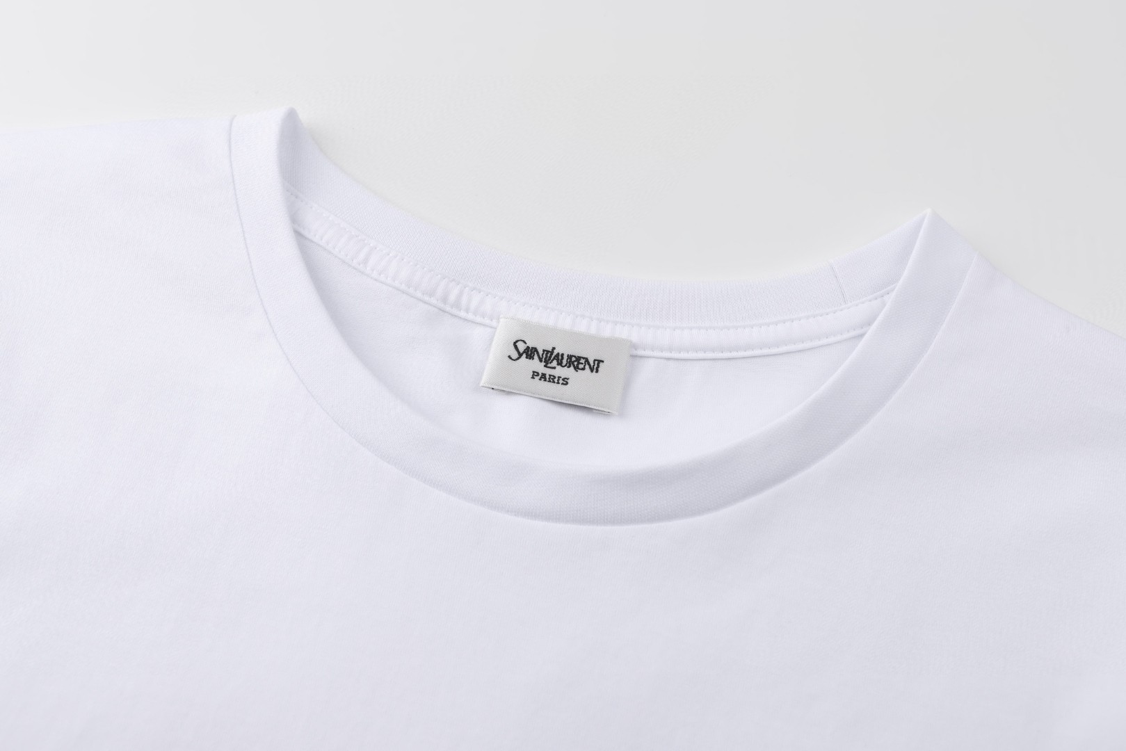 SAINT LAURENT YSL 经典纯色刺绣徽标圆领短袖 T恤 夏款 白色 灰色 黑色
