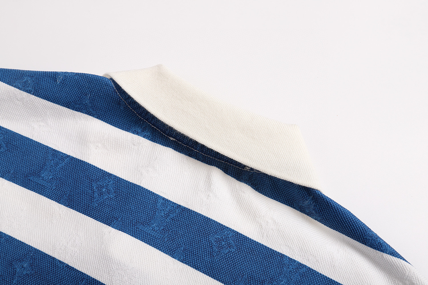 LOUIS VUITTON 路易威登 LV 海军蓝条纹马球polo衫 T恤 短袖 蓝白 A5 1AHWB4