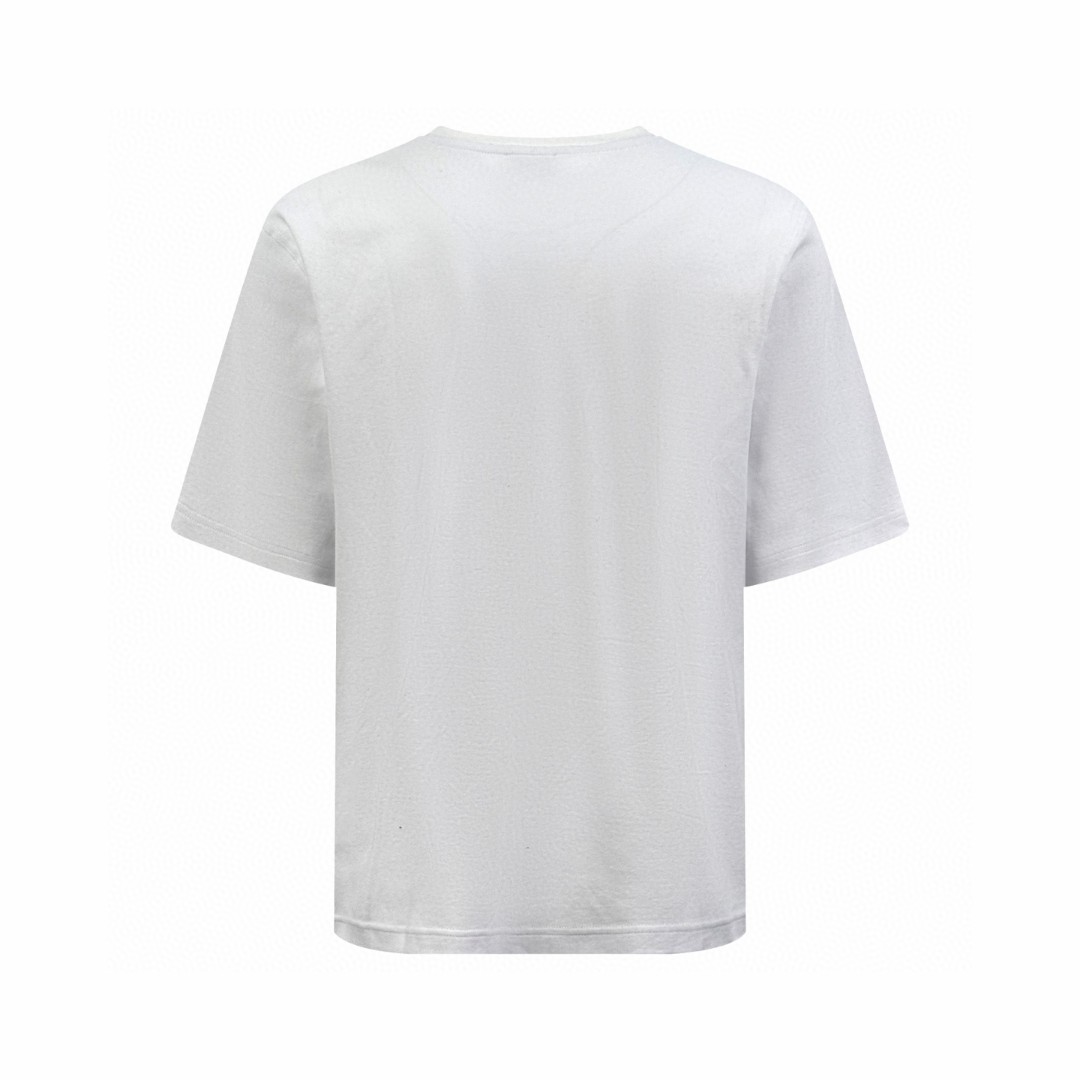 HERMES 爱马仕 皮革图案标识圆领短袖 T恤 夏款 黑色 白色 A0 H657800HA02