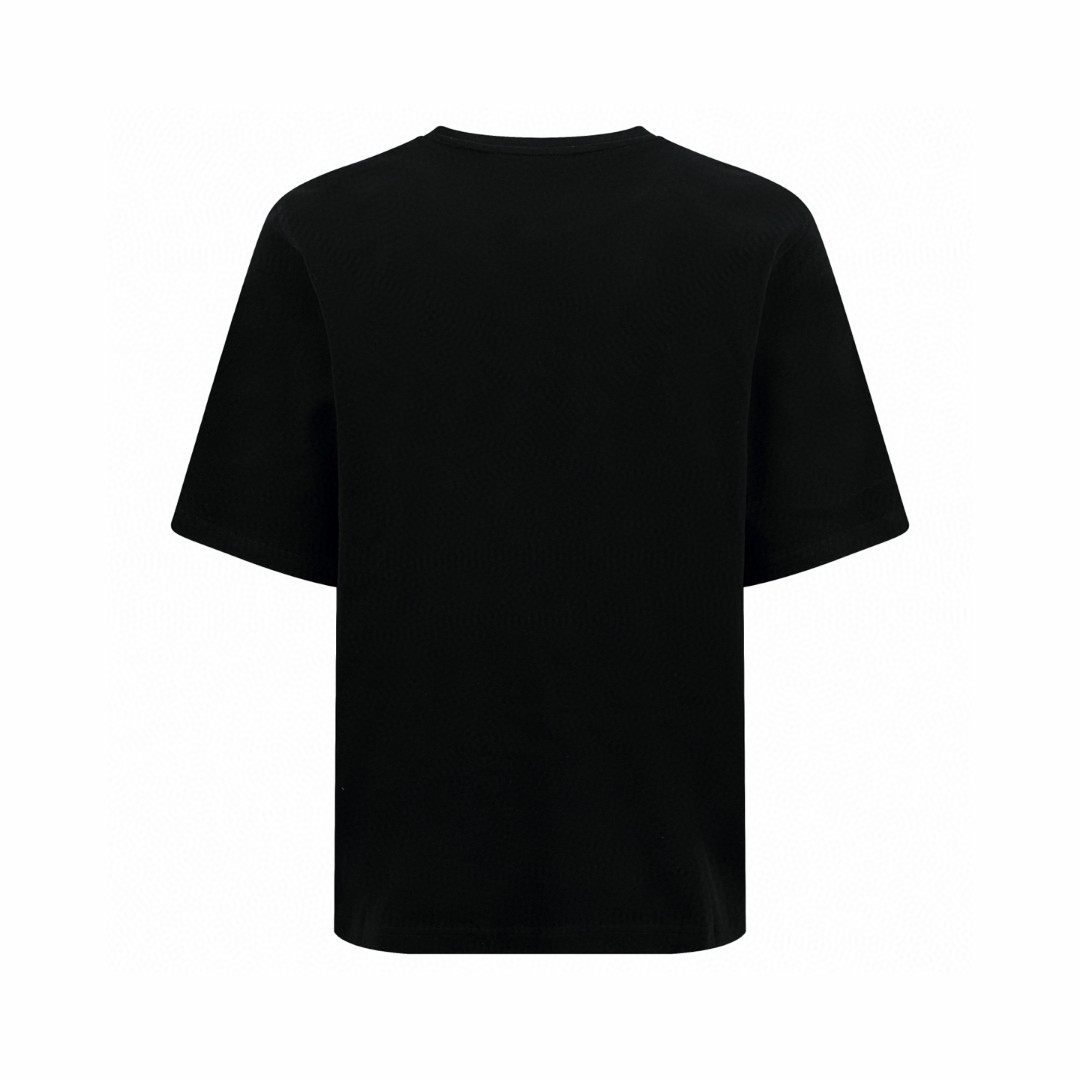 HERMES 爱马仕 皮革图案标识圆领短袖 T恤 夏款 黑色 白色 A0 H657800HA02