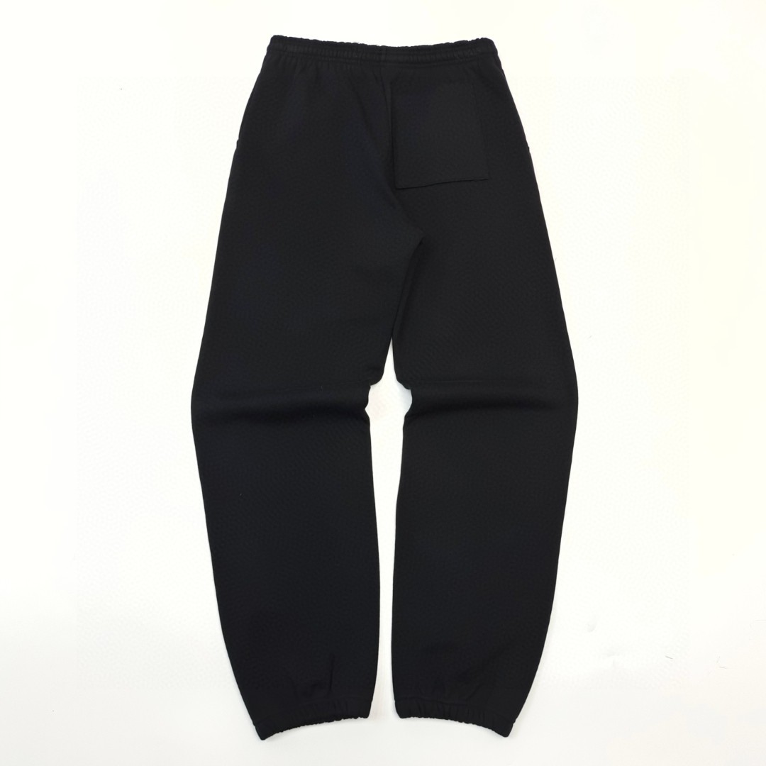 Sp5der 爱心白色Sp5der字母 星星印花 抽绳松紧腰束脚运动裤 休闲裤 长裤 裤子 黑色