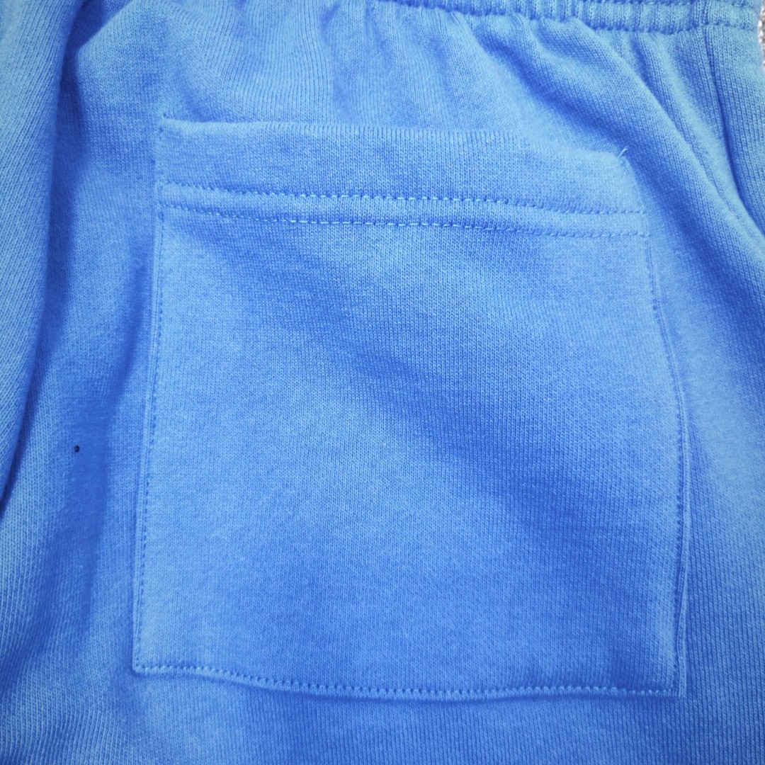 Sp5der 黄色Sp5der字母 星星印花 抽绳松紧腰束脚运动裤 休闲裤 长裤 裤子 蓝色