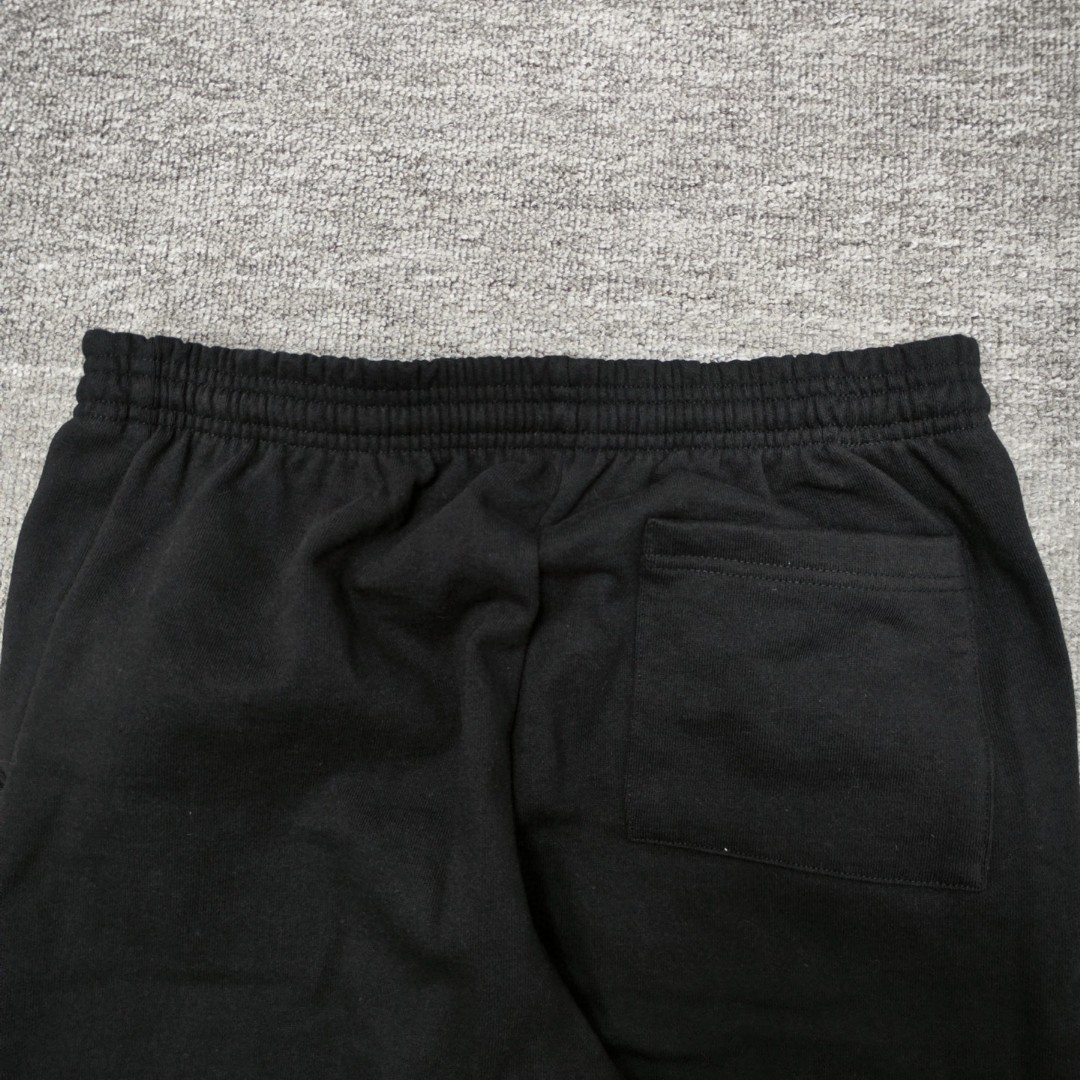 Sp5der 粉色Sp5der字母 星星印花 抽绳松紧腰束脚运动裤 休闲裤 长裤 裤子 黑色