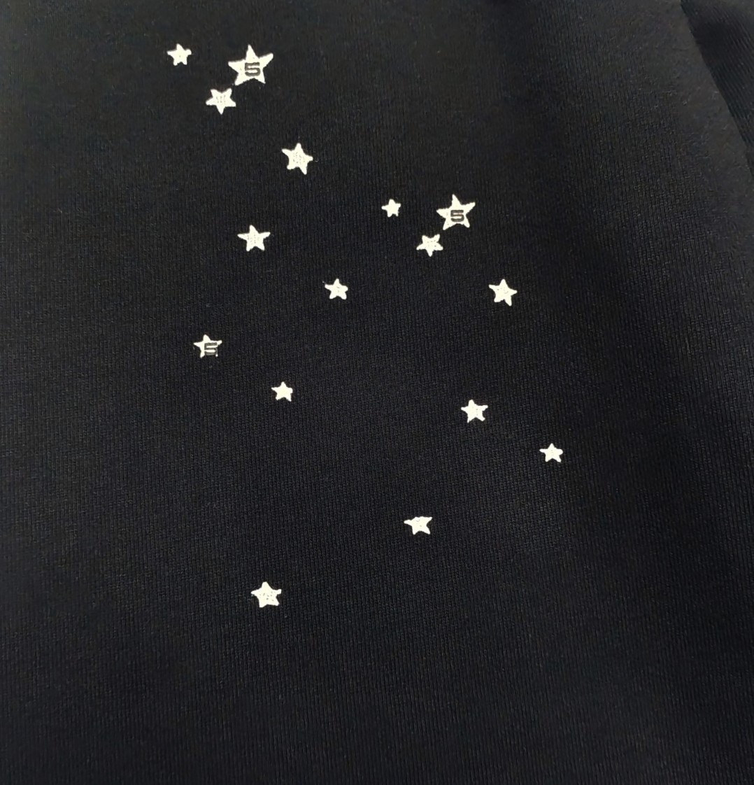 Sp5der 白色Sp5der字母 星星印花 抽绳松紧腰束脚运动裤 休闲裤 长裤 裤子 黑色