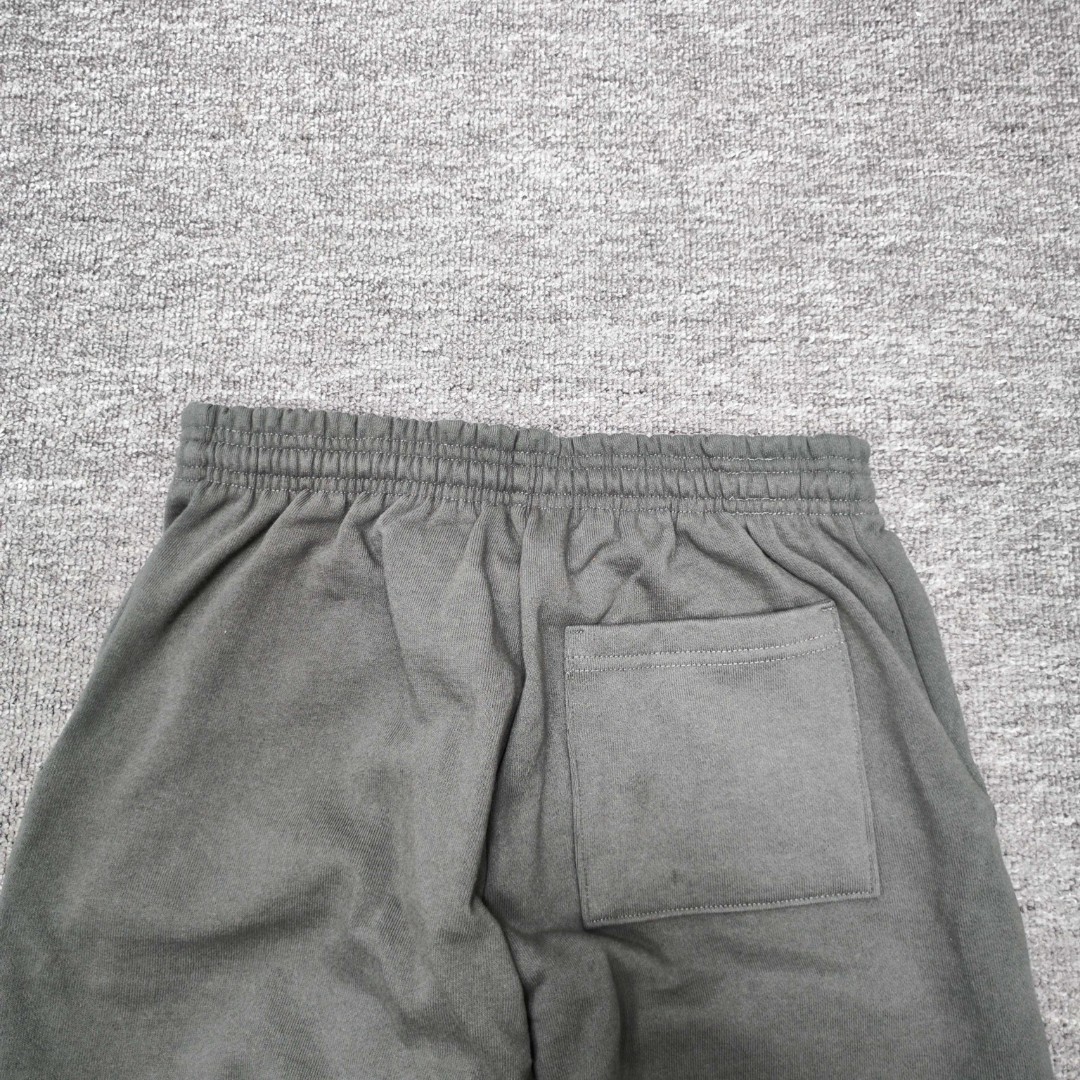 Sp5der 绿色Sp5der字母 星星印花 抽绳松紧腰束脚运动裤 休闲裤 长裤 裤子 灰色