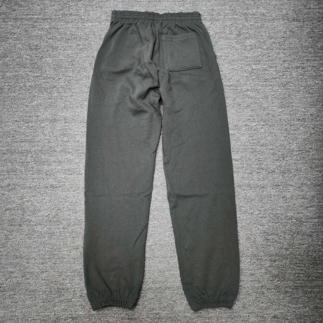 Sp5der 绿色Sp5der字母 星星印花 抽绳松紧腰束脚运动裤 休闲裤 长裤 裤子 灰色