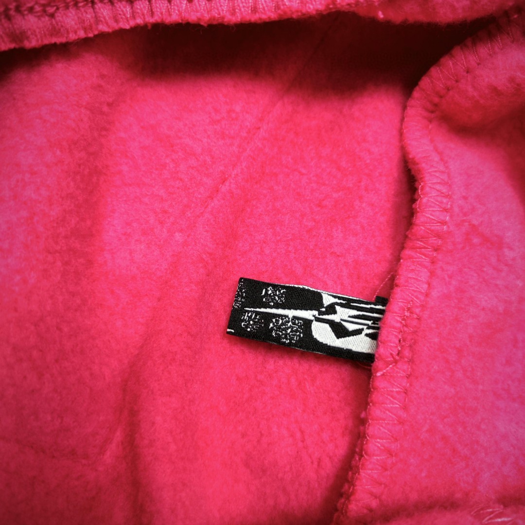 Sp5der 黑色Pink字母 星星印花 抽绳松紧腰束脚运动裤 休闲裤 长裤 裤子 玫红色