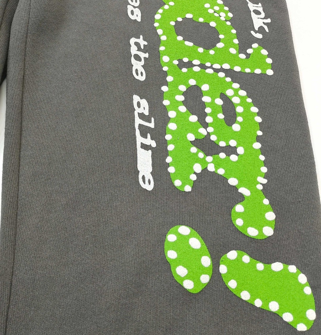 Sp5der 绿色Sp5der字母 星星 抽绳松紧腰束脚运动裤 休闲裤 长裤 裤子 灰色